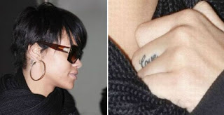 image of Rihanna finger tattoo