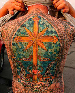 full back cross tattoos designs