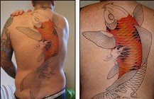 image of full back cross tattoos