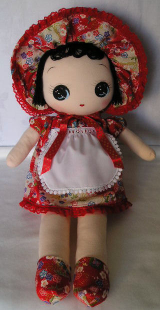 Bunka doll in chirimen dress