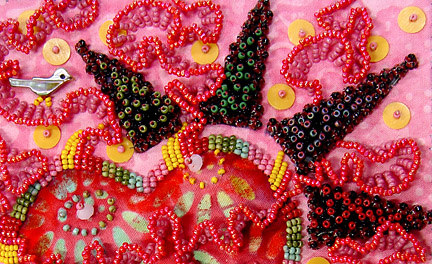 bead embroidery by Robin Atkins, Bead Journal Project, January 2008