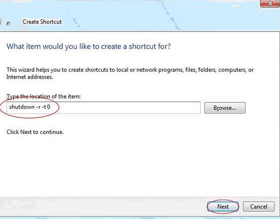 Guide create windows shutdown shortcut