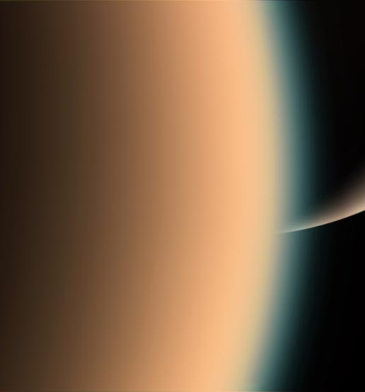 Saturno y Titán vistos por Cassini