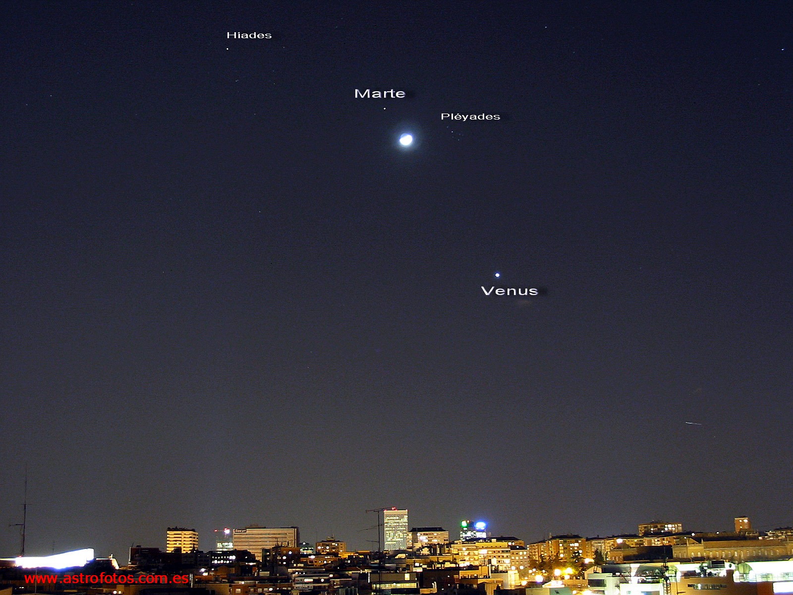 Cuatro planetas visibles en febrero