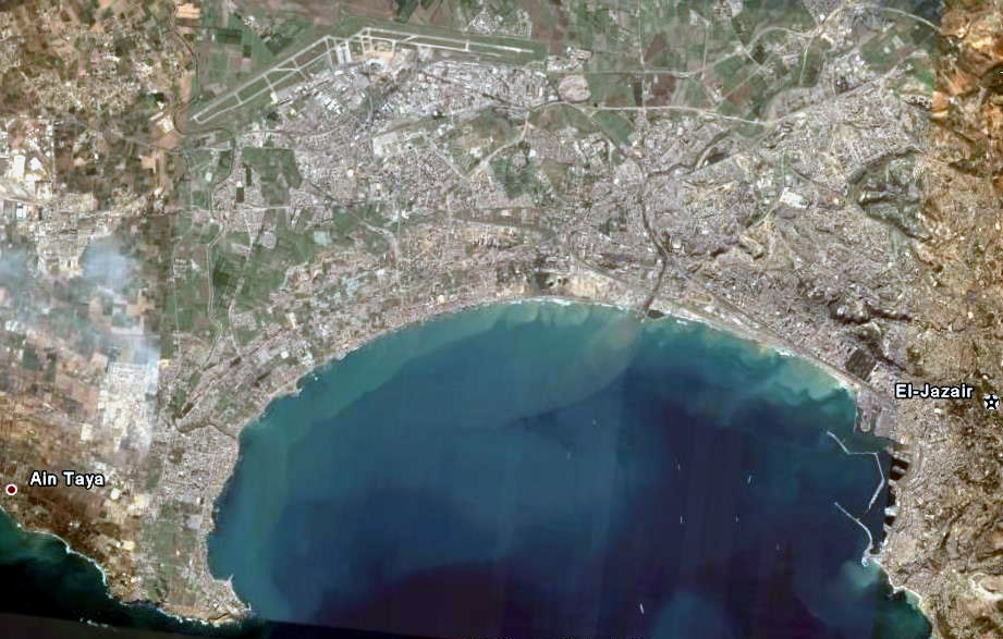 Photo satellite Baie Alger Algerie