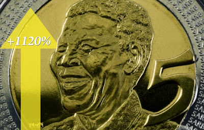 Nelson Mandela 90th Birthday 5 Rand coin trading for more than 12 times its face value – within hours after official release