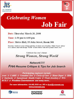 Poster Celebrating Women Job Fair Toronto