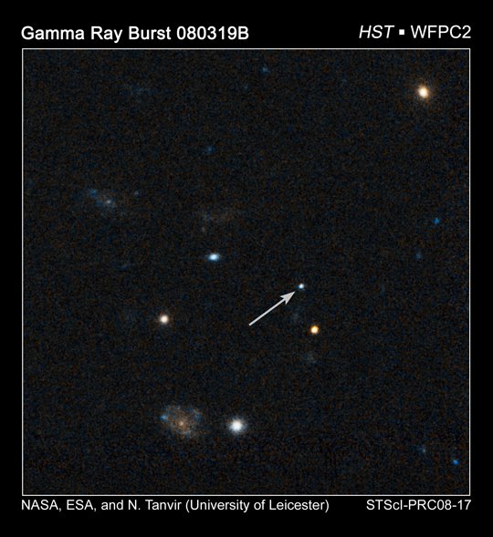 GRB 080319B por Hubble