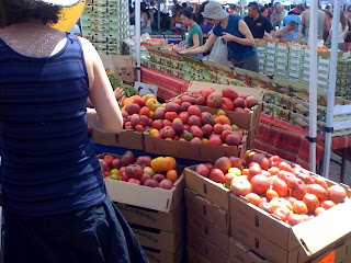scene from the Ferry Plaza Farmer's Market, San Francisco, California