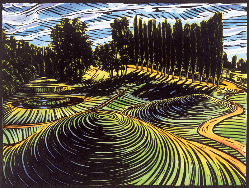 [Mill+Creek+Canyon+Earthworks,+hand-colored+block+print+by+Kathleen+Frugé-Brown,+2004,+commission+for+City+of+Kent,+WA.jpg]