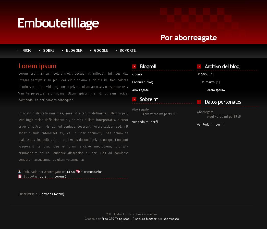 Embouteilllage Blogger Template