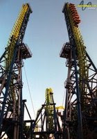 Deja Vu Roller Coaster - Six Flags