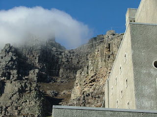 The cable for the cable car running up Table mountain