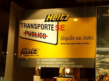 Campaña Hertz Argentina contra el transporte público