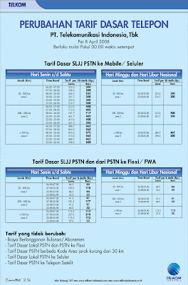 Tabel tarif baru SLJJ, KLIK untuk memperbesar