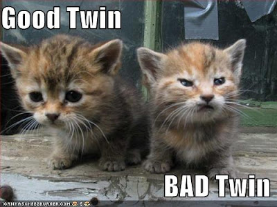 Good and evil kittens. icanhascheezburger.com.