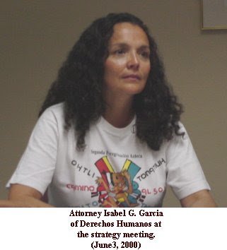 Isabel Garcia, Tucson Strategy Meeting, June 3, 2000. photo unknown.