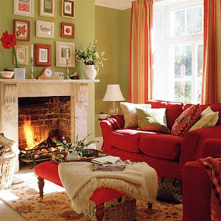 ديكورات كنب  Red,+green+and+taupe+living+room