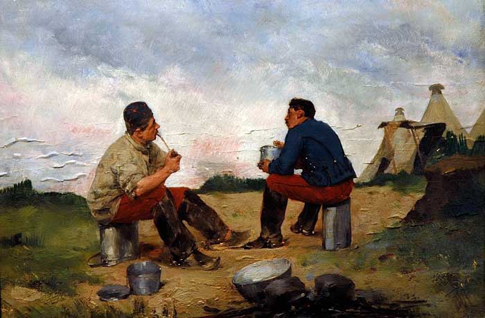 [Campamento militar, Marius Roy, Oleo sobre madera, Siglo XIX.jpg]