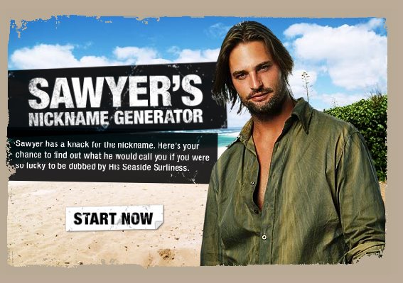 Sawyer's Nickname Generator at ABC.com