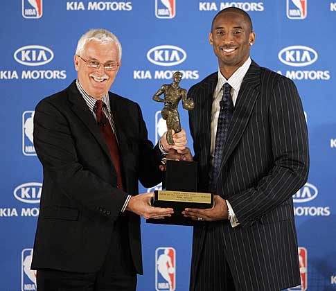 On Tuesday, May 6th 2008, Kobe Bryant became the fourth LA Laker to be named the NBA's Most Valuable Player