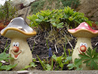 Mushroom people in the garden
