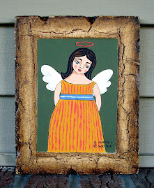Angel on Antique Wood Piece