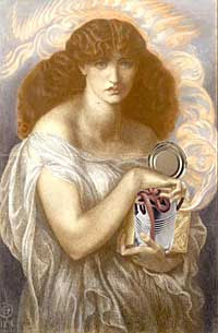 Pandora by Rossetti with worms