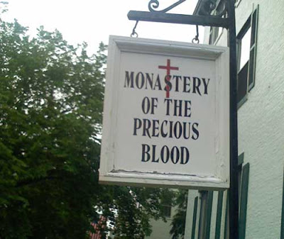 Sign reading, Monastery of the Precious Blood