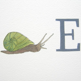 flora douville e is for escargot art | simple pretty