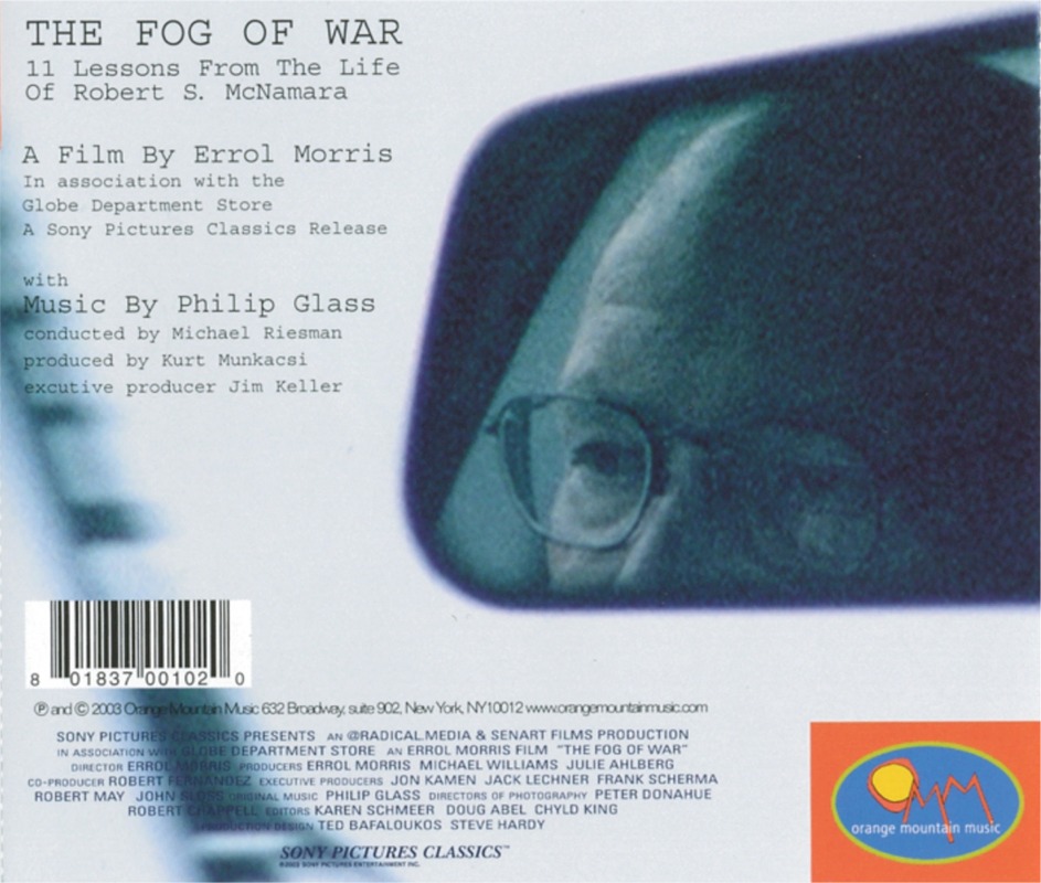 Fog of War Back Cover - Philip Glass