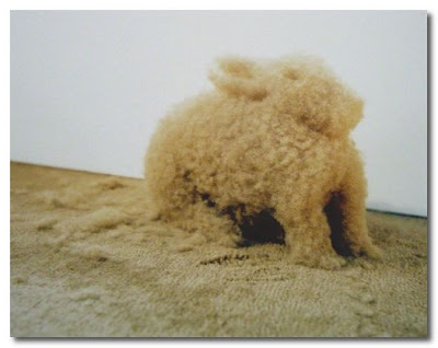 hare made from carpet fluff