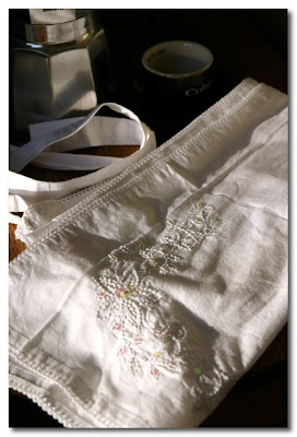 embroidered and sequined apron