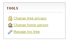 Click Manage my tree