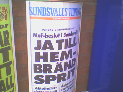 Sundsvalls tidnings löpsedel den 2 september 2007. Foto: Jacob Lundberg