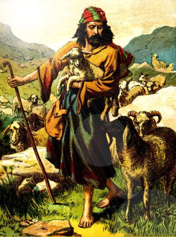 The good shepherd tends his flock