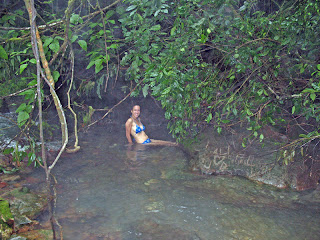 Erica Ridley in Costa Rica: hot spring at Rio Celeste