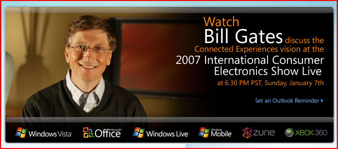 Bill Gates, Live fra CES 2007