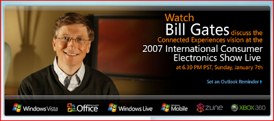 Bill Gates, Live fra CES 2007