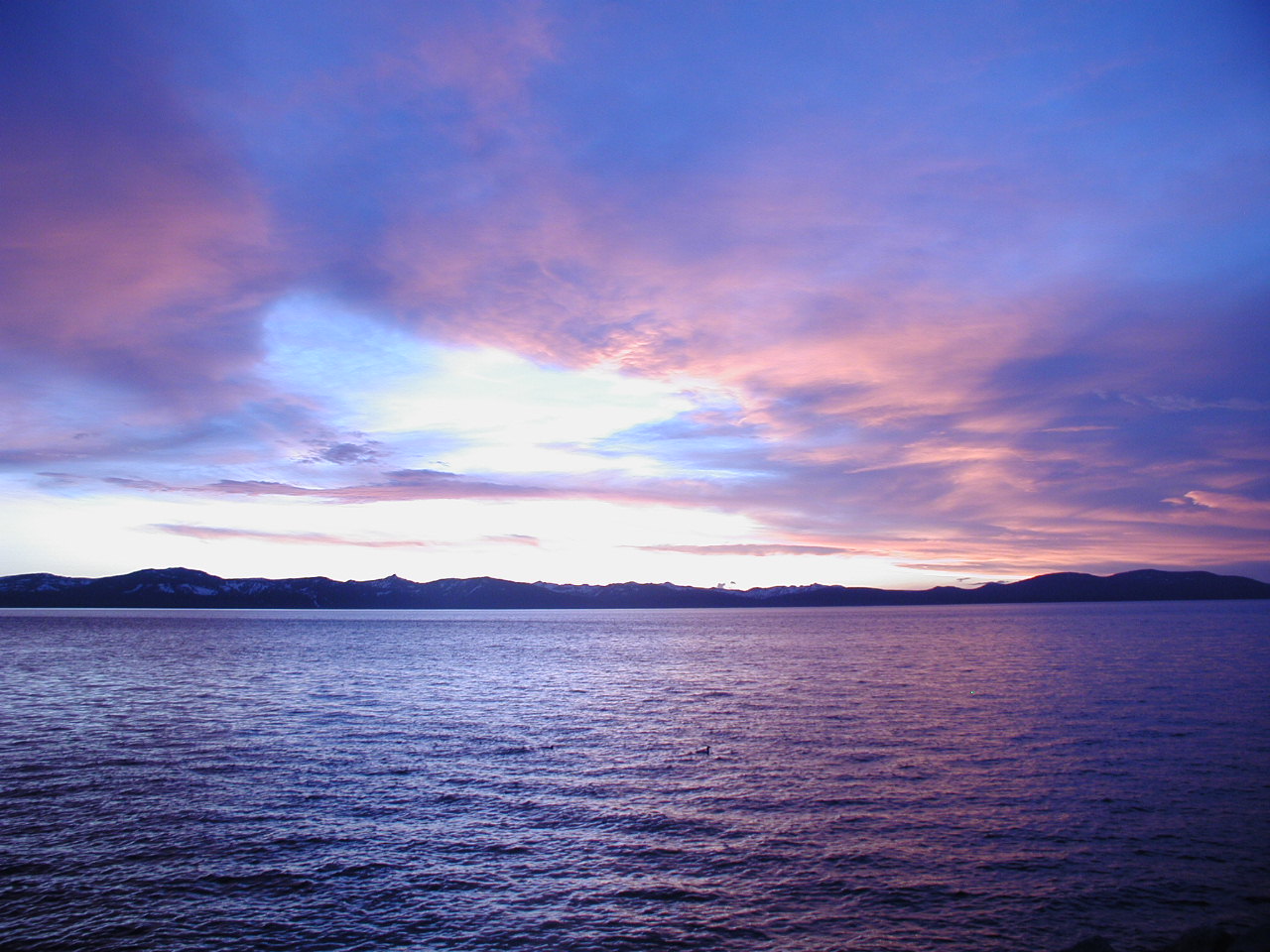 summer sunset on lake tahoe