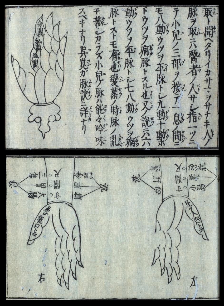 hand schematics in Japanese rare book