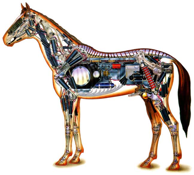 schematic robot mechanical horse