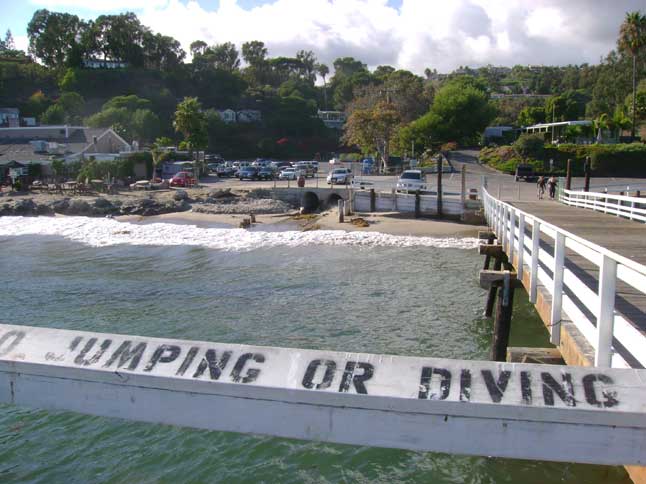 No Jumping or Diving - Paradise Cove Pier