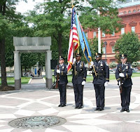 The U.S. Park Police present the colors as part of the Wreath-Laying Ceremony.