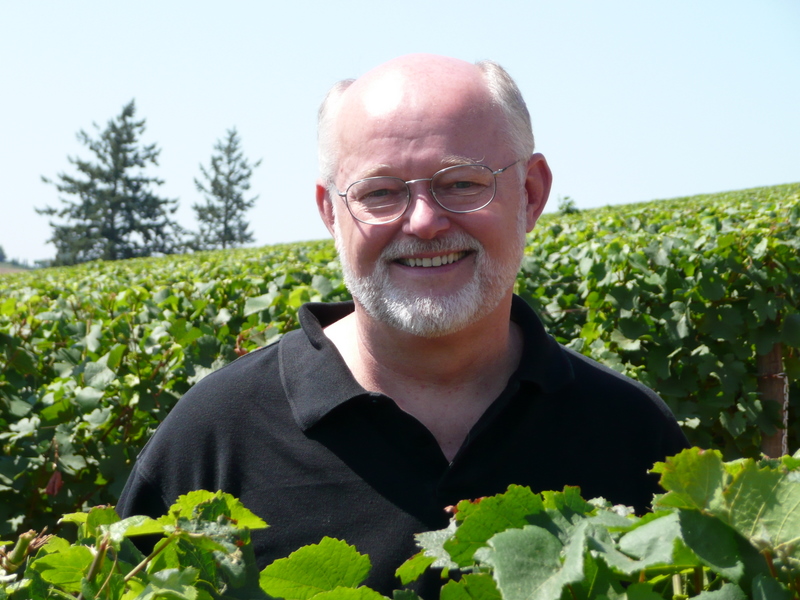 Mike Veseth in the Domaine Drouhin Oregon vineyard