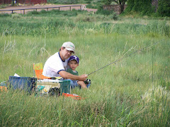 Daddy and Brandon fishing