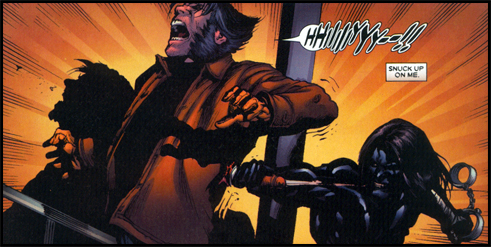 Wolverine greets his friend with an unusually sissy scream!