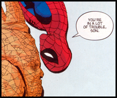 Spidey sasses Rhino in a solicited flashback series: As seen in SPIDER-MAN: BLUE #2!