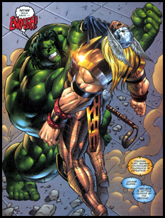 HULK NOT SO DUMB: Delivers call back to beginning of the issue, 'Enough!'