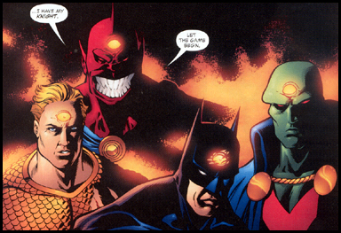 A study in contrast, ranging from lethal (AQUAMAN), brutal (BATMAN), and by the book (MARTIAN MANHUNTER).